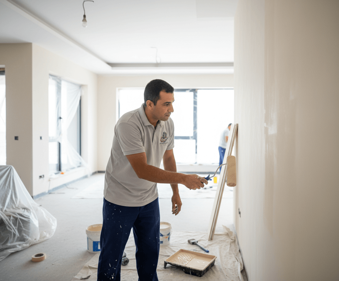 painter in branded uniform